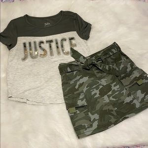 Brand New Justice girls size 10 skort set